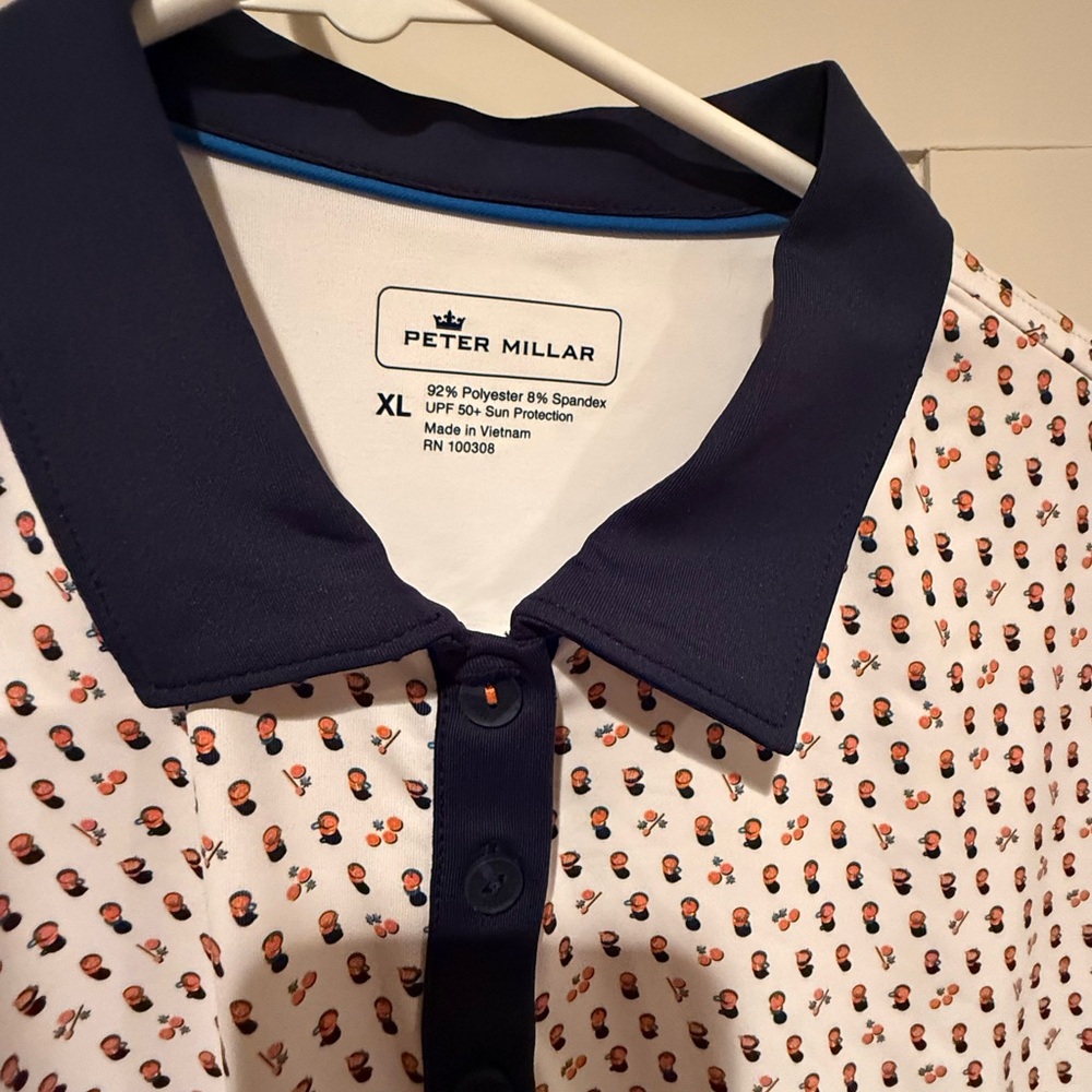 NWT Women's Peter Millar Perfect Fit Navy White Sleeveless Golf Shirt XL - Picture 2 of 10
